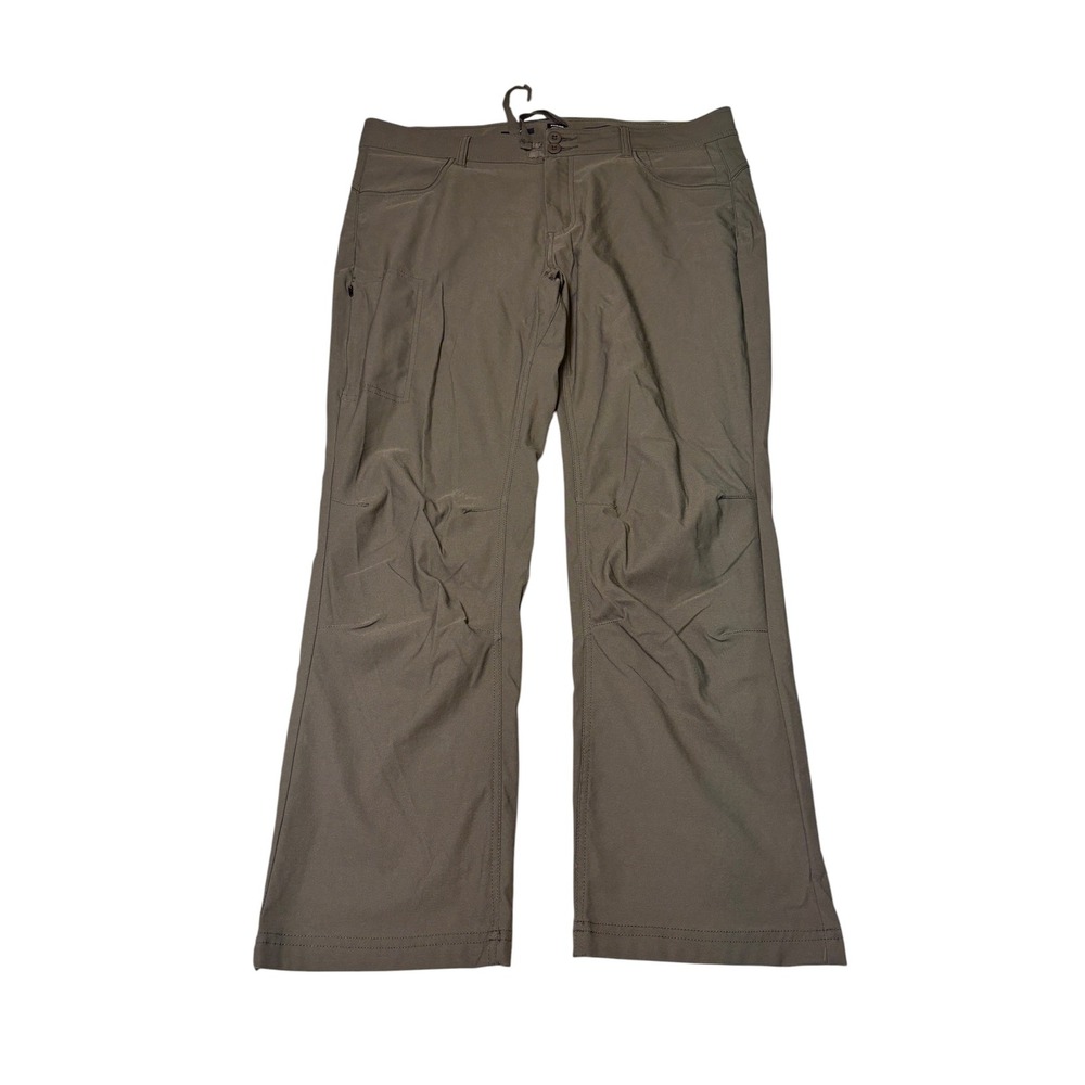 Prana Halle Straight Fit Hiking Pants Olive Green Womens 16 38X28 Recycled Nylon